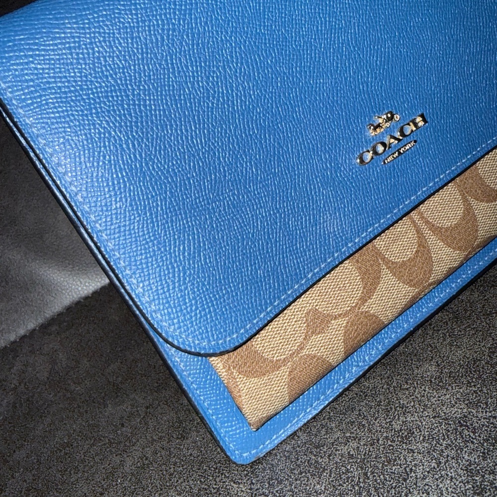 Coach Blue and Tan Crossbody Bag